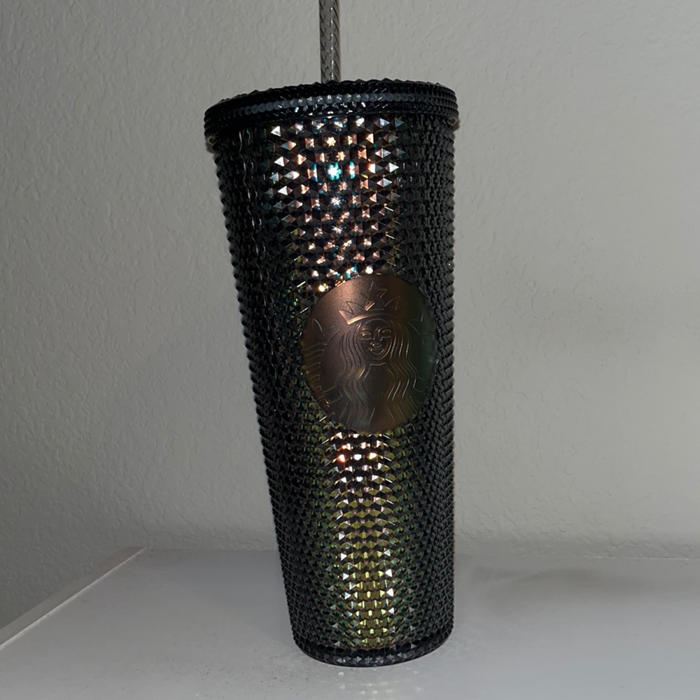 Starbucks black iridescent studded tumbler
